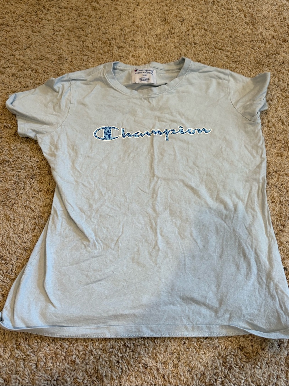 Champion womans Light Blue Logo Tee